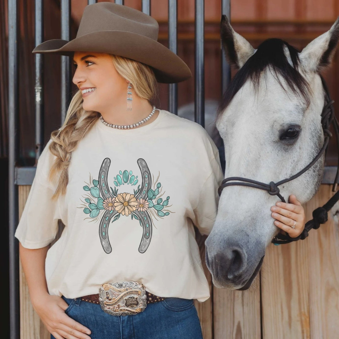 Lucky Horseshoes Tee - Desert Darling Brand - Desert Darling Brand