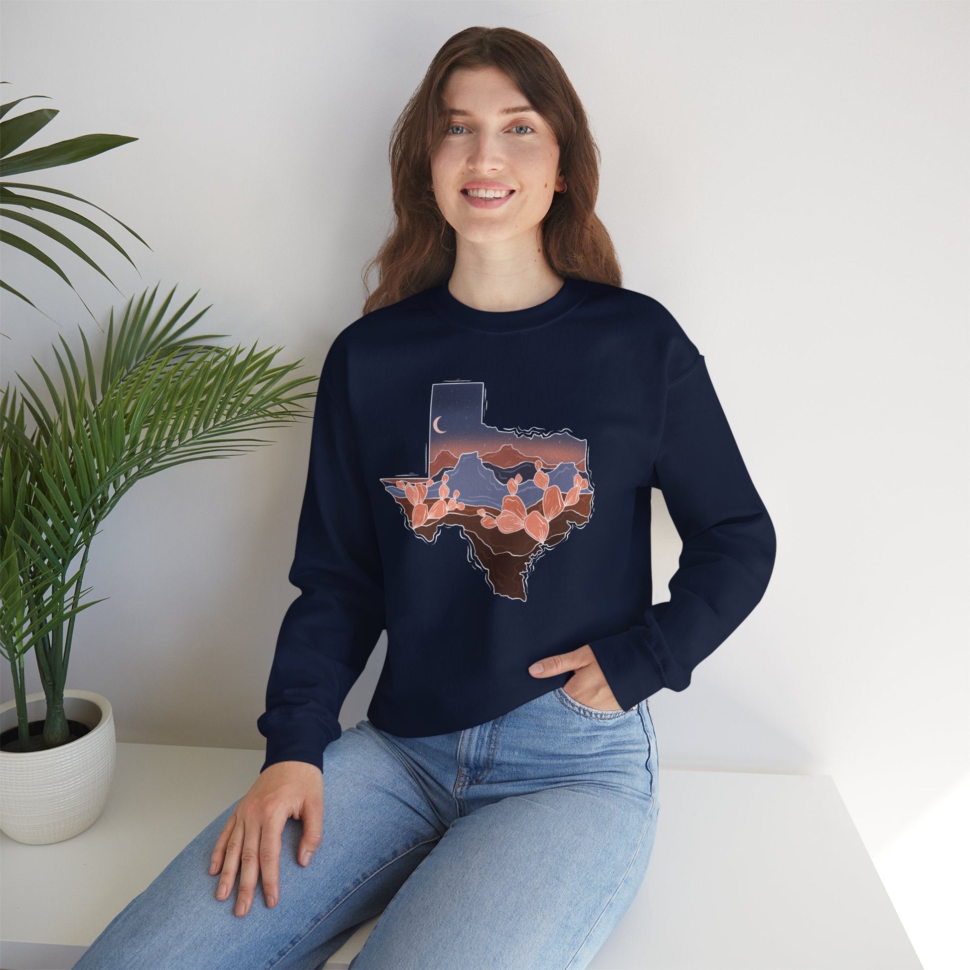 Stars Over Texas Crewneck Sweatshirt - Printify- Desert Darling Brand