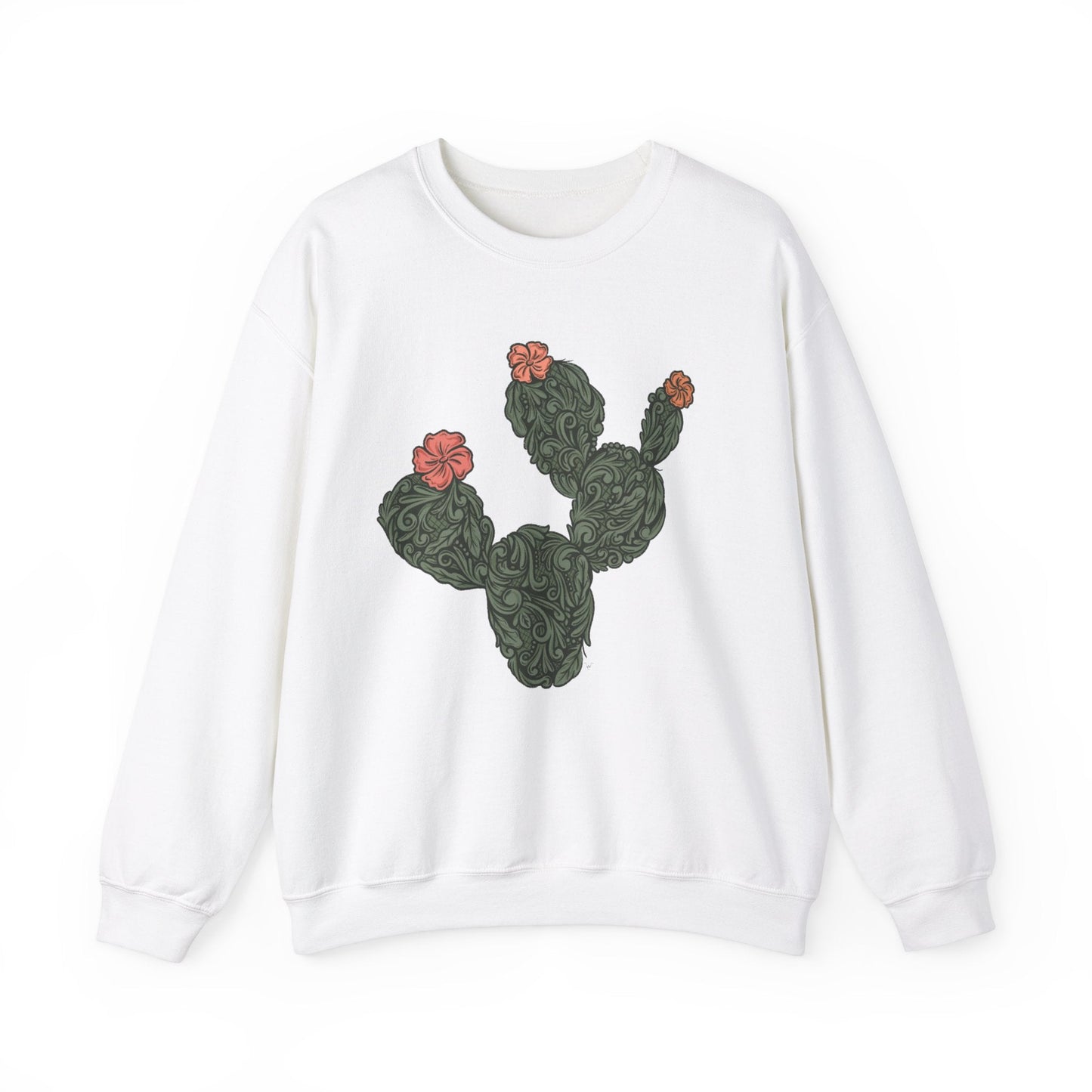 Tooled Cactus Crewneck Sweatshirt - Printify- Desert Darling Brand