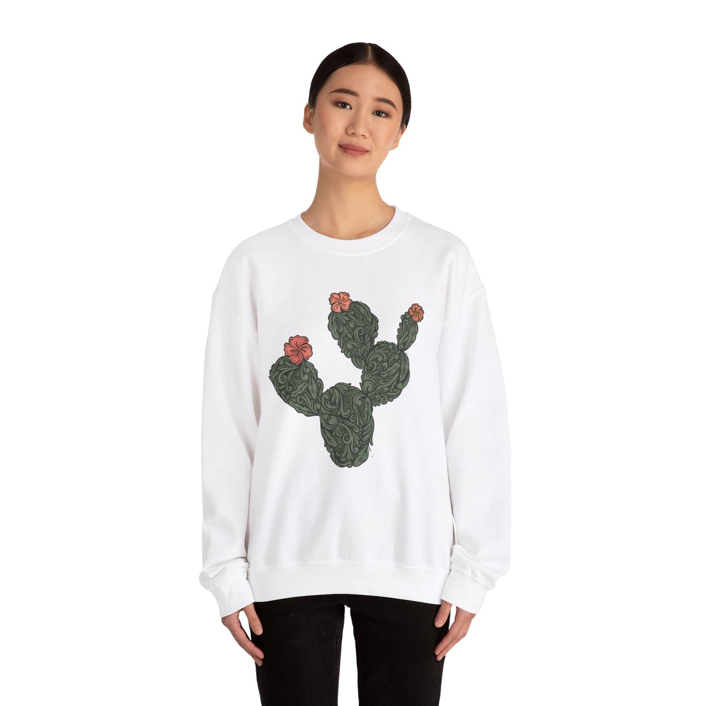 Tooled Cactus Crewneck Sweatshirt - Printify- Desert Darling Brand