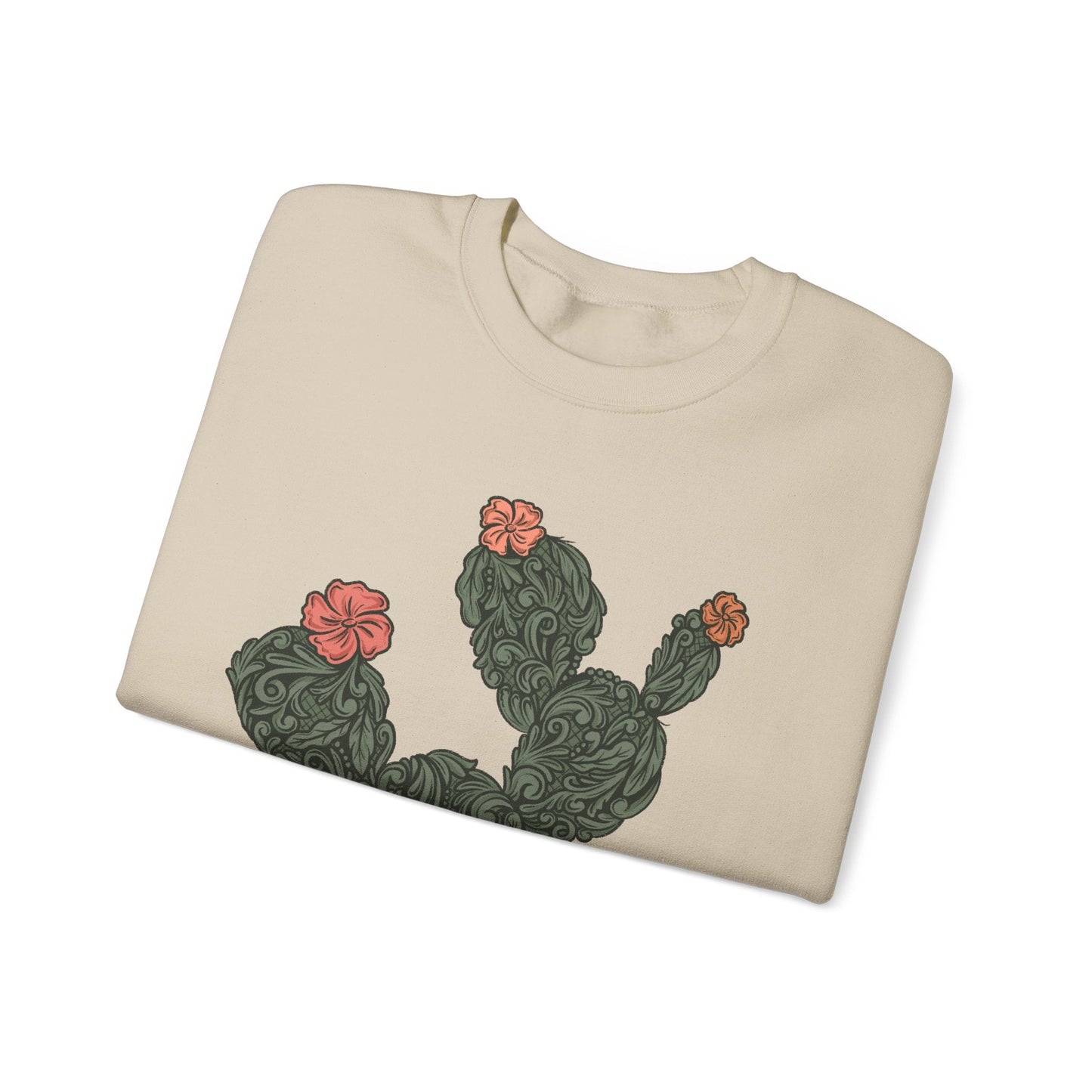 Tooled Cactus Crewneck Sweatshirt - Printify- Desert Darling Brand