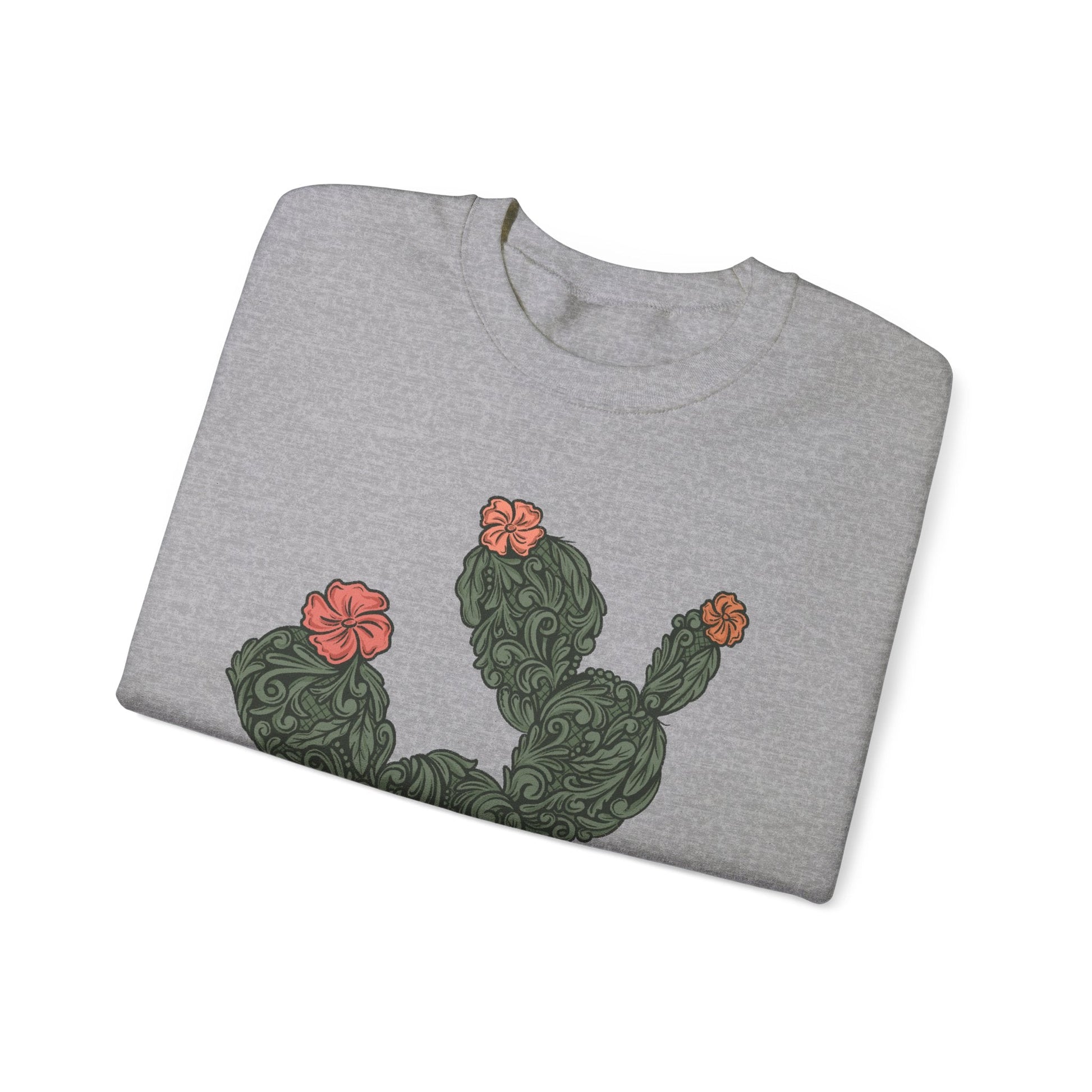 Tooled Cactus Crewneck Sweatshirt - Printify- Desert Darling Brand