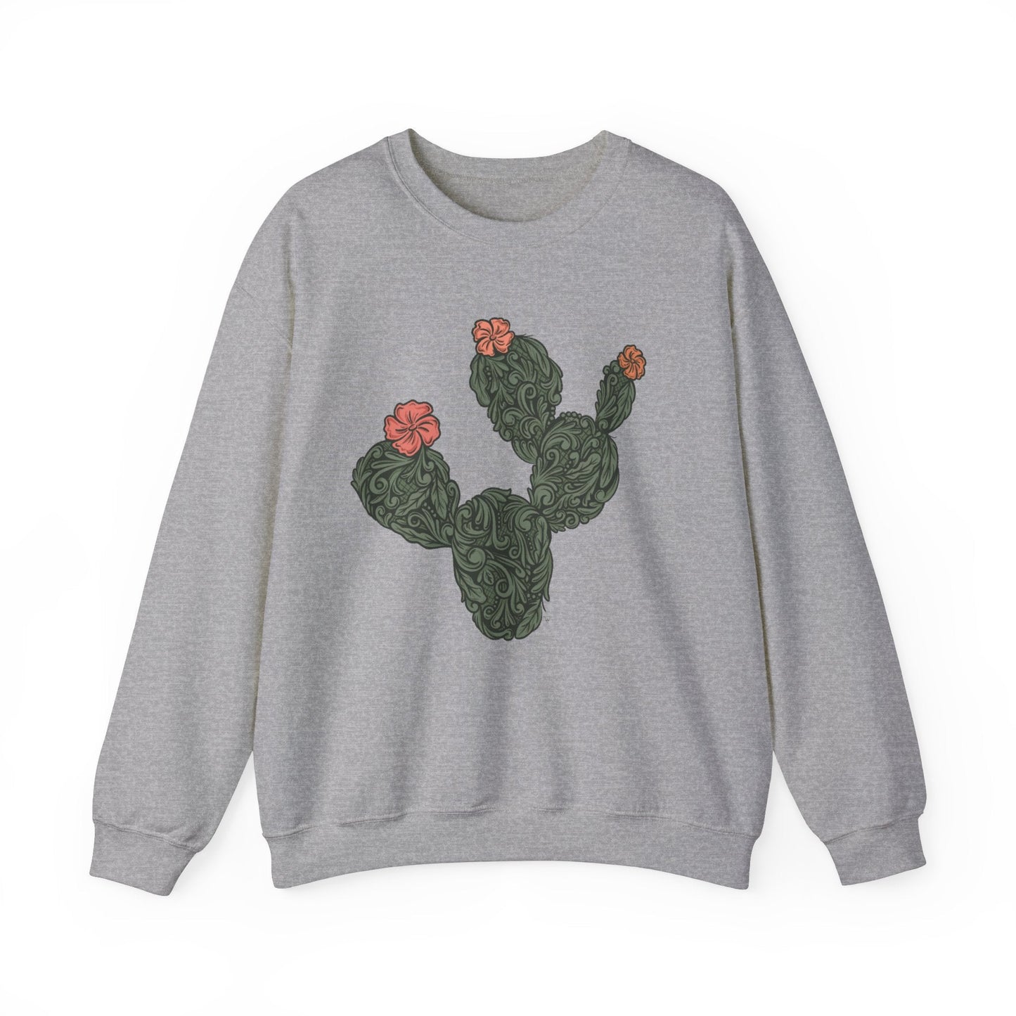 Tooled Cactus Crewneck Sweatshirt - Printify- Desert Darling Brand