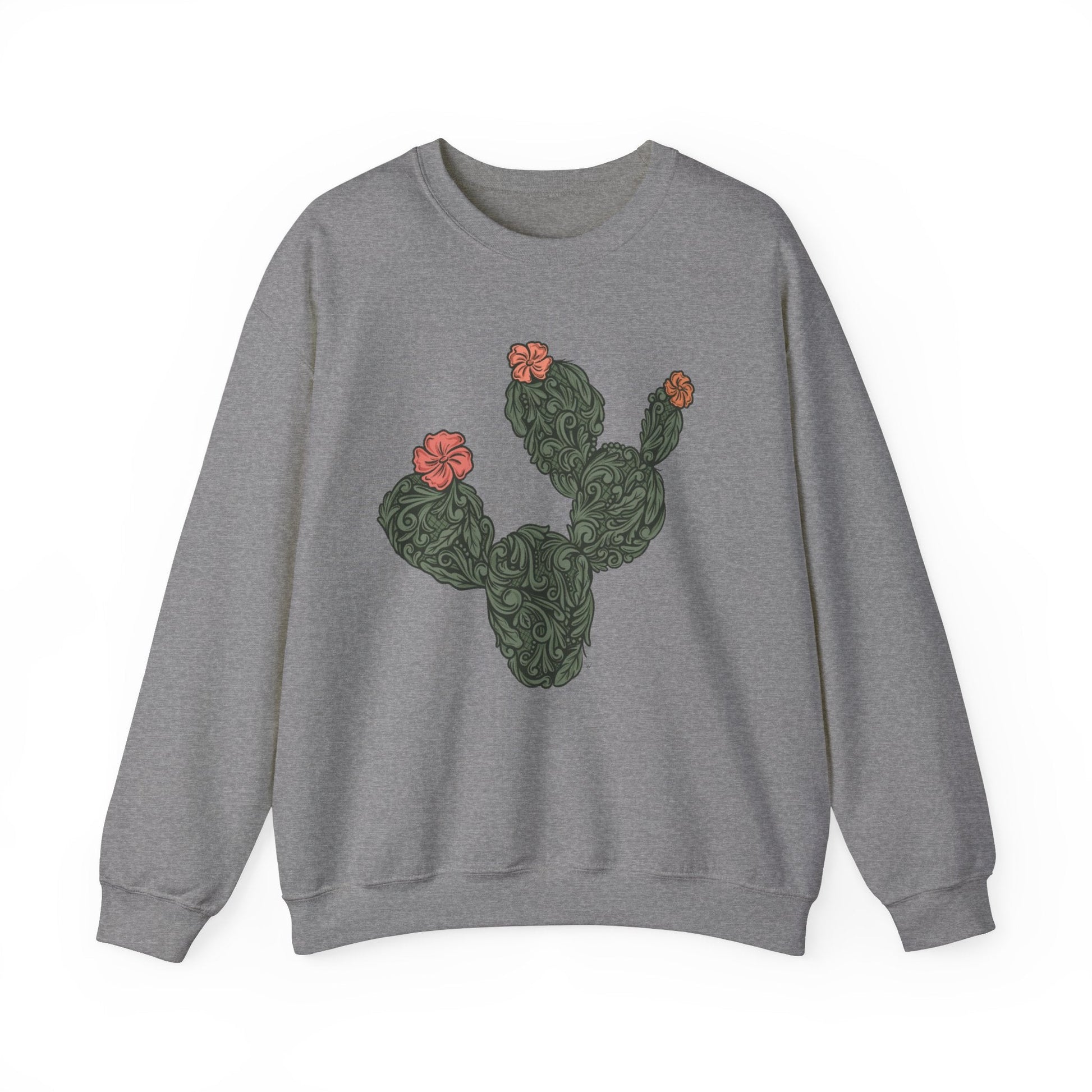 Tooled Cactus Crewneck Sweatshirt - Printify- Desert Darling Brand