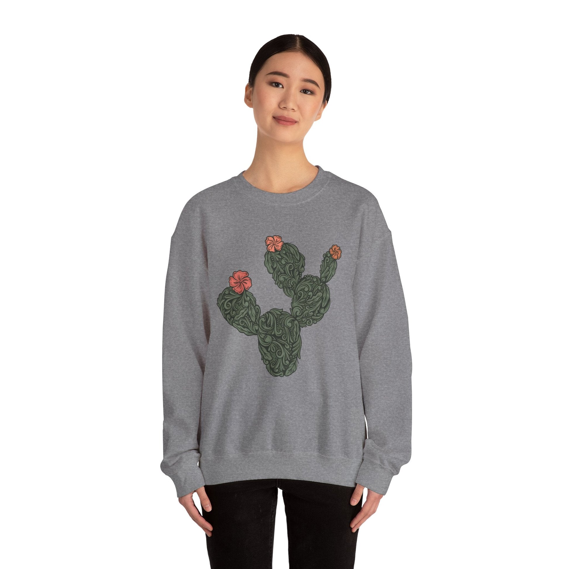 Tooled Cactus Crewneck Sweatshirt - Printify- Desert Darling Brand