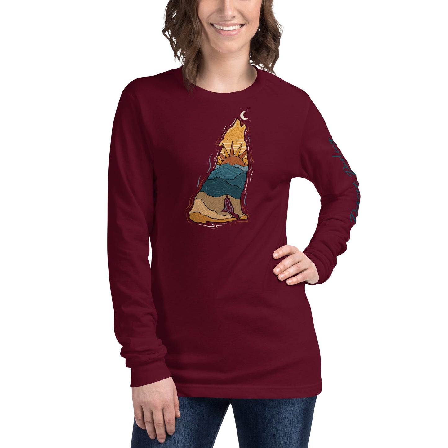 Rising Moon Coyote Long Sleeve Tee - Desert Darling Brand- Desert Darling Brand