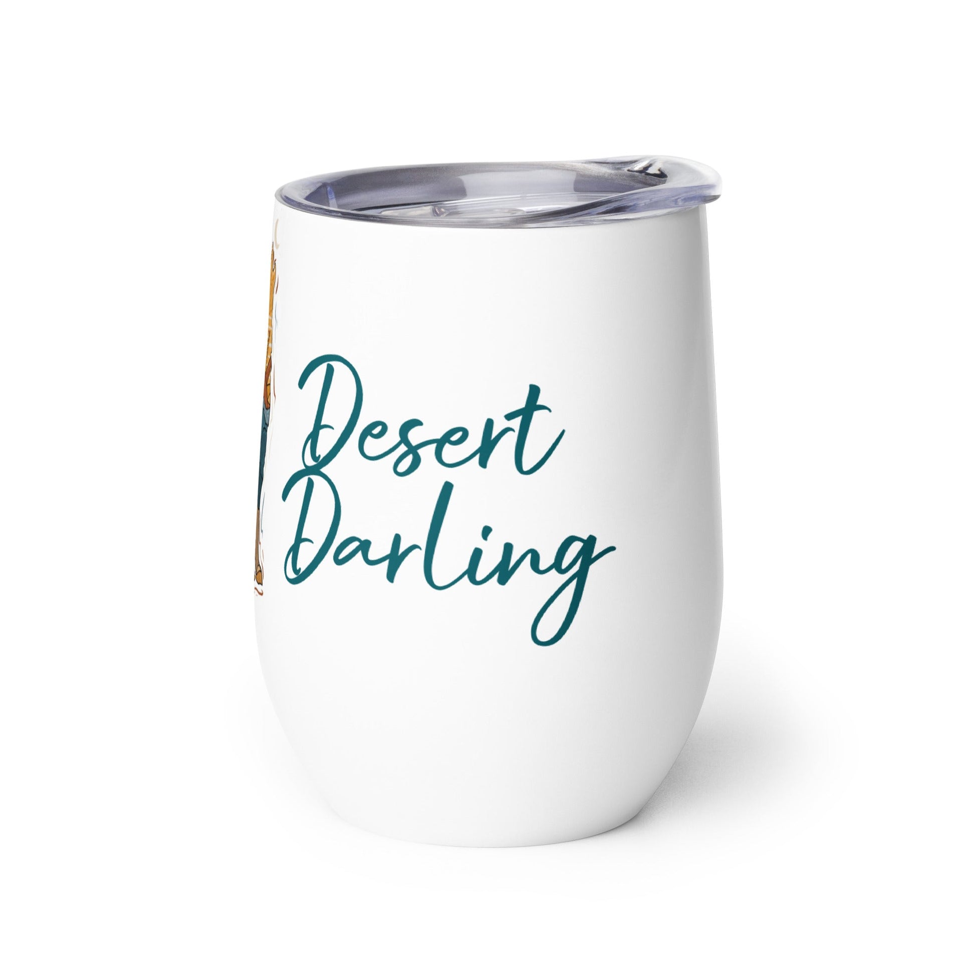 Rising Moon Coyote Wine tumbler - Desert Darling Brand- Desert Darling Brand